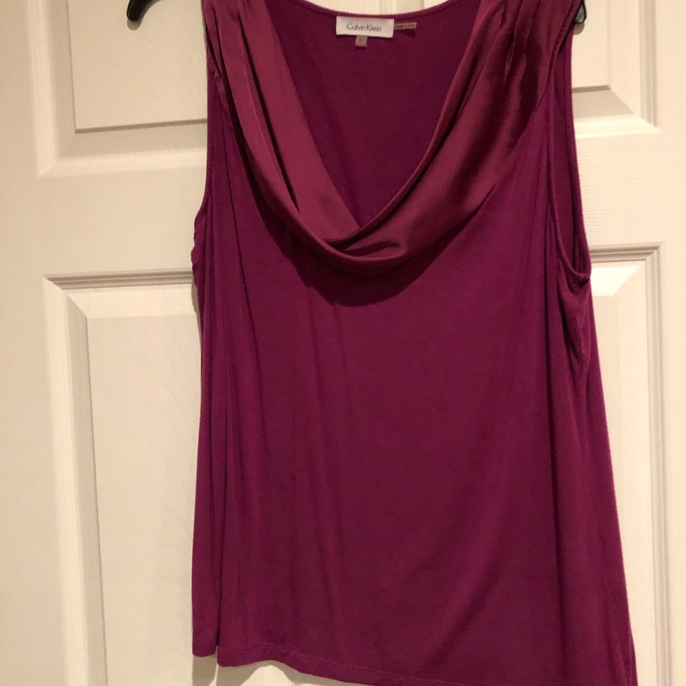 Calvin Klein Sleeveless Cowl Neck Shell, size XL